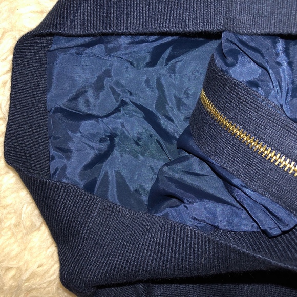 MICHAEL KORS navy sequin zip sweater - Picture 5 of 8